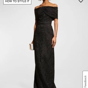 Black Off-Shoulder Evening Gown